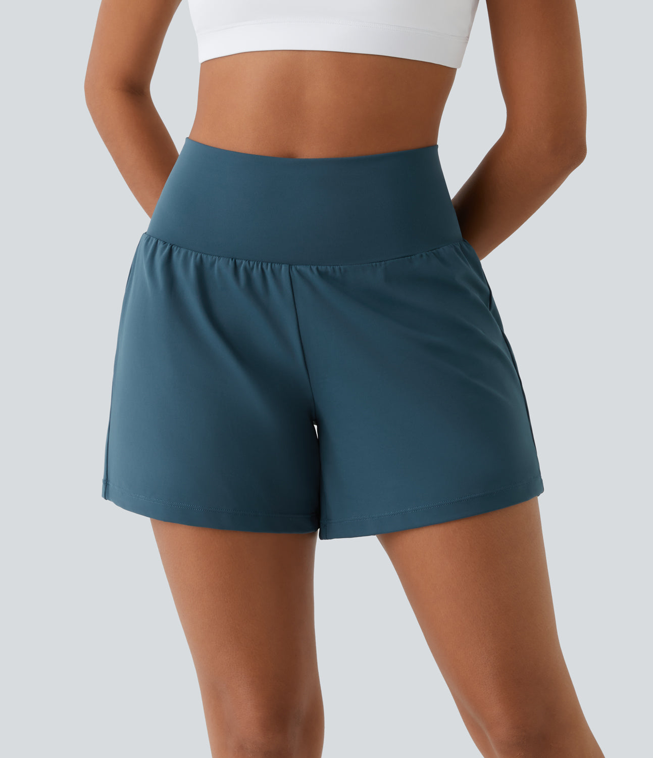 Hilara | 2-in-1 Yoga-Shorts mit hoher Taille, Gesäßtasche und Seitentasche