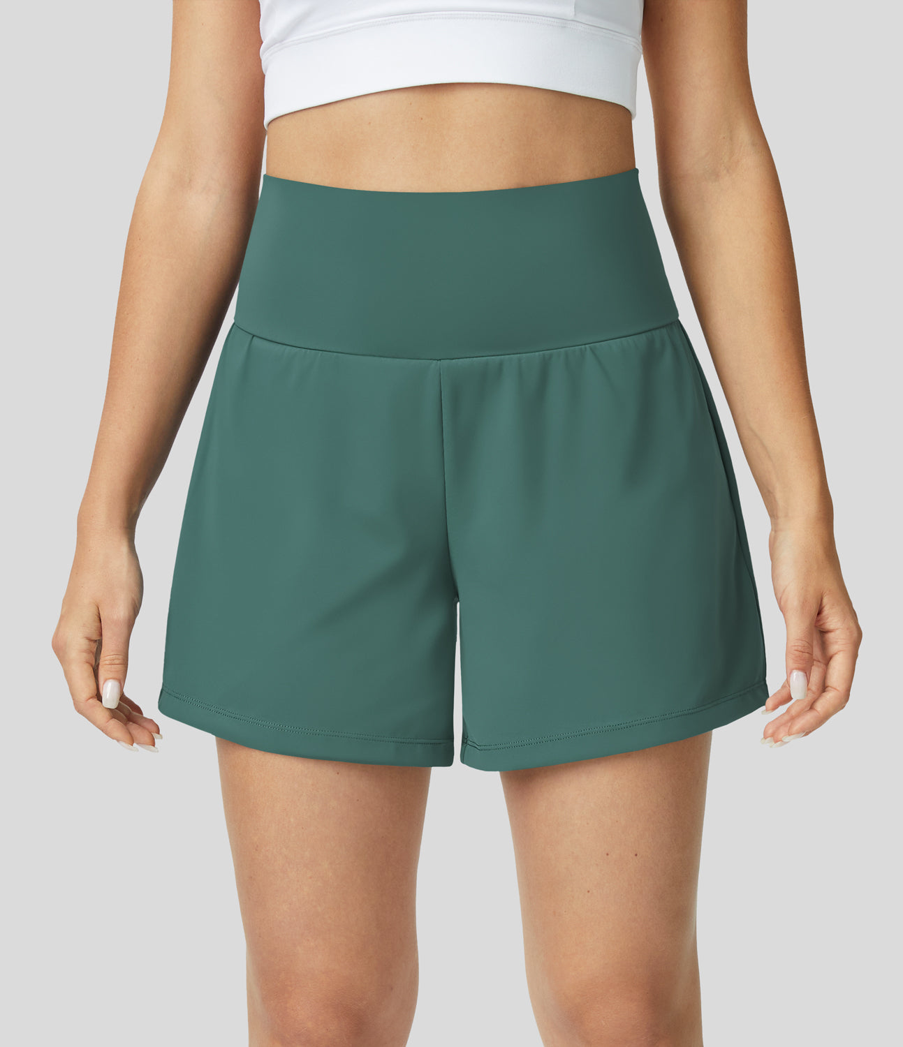 Hilara | 2-in-1 Yoga-Shorts mit hoher Taille, Gesäßtasche und Seitentasche