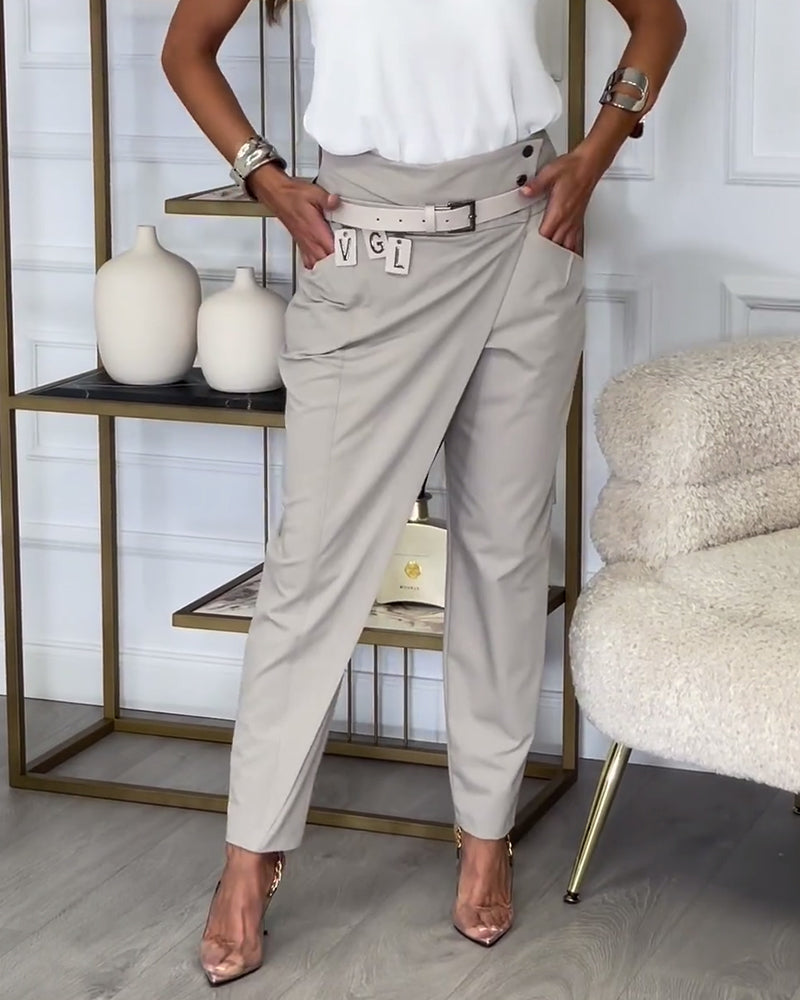 Cora - Elegante Wickelhose mit Gürtel