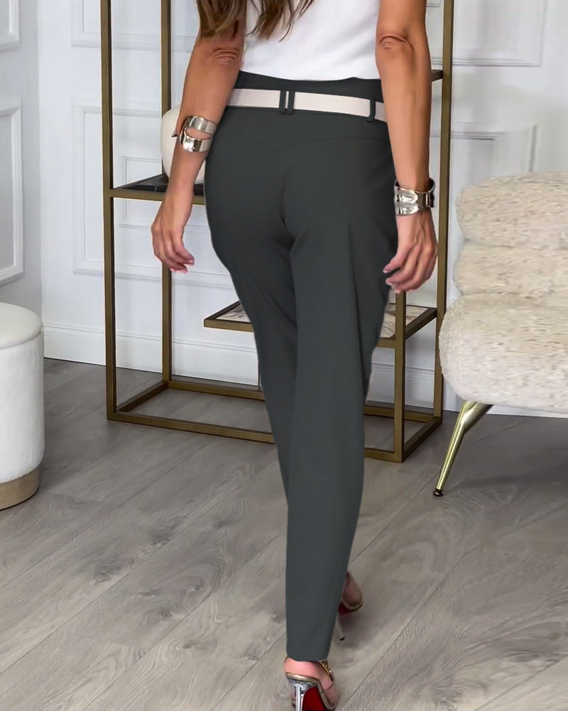 Cora - Elegante Wickelhose mit Gürtel