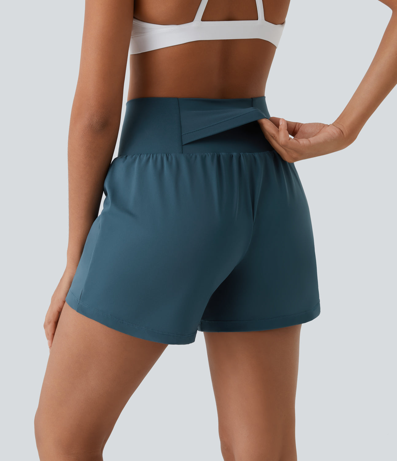 Hilara | 2-in-1 Yoga-Shorts mit hoher Taille, Gesäßtasche und Seitentasche