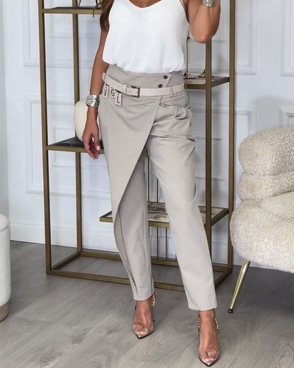 Cora - Elegante Wickelhose mit Gürtel