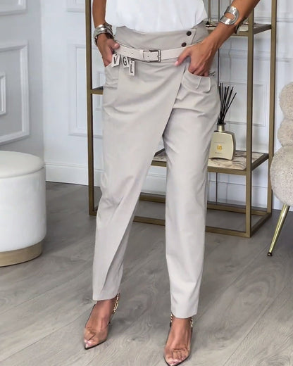 Cora - Elegante Wickelhose mit Gürtel