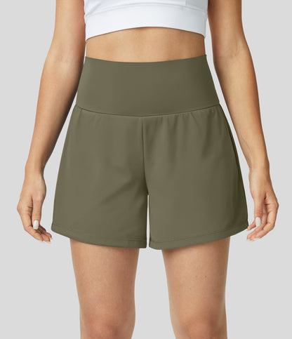 Hilara | 2-in-1 Yoga-Shorts mit hoher Taille, Gesäßtasche und Seitentasche