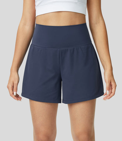 Hilara | 2-in-1 Yoga-Shorts mit hoher Taille, Gesäßtasche und Seitentasche