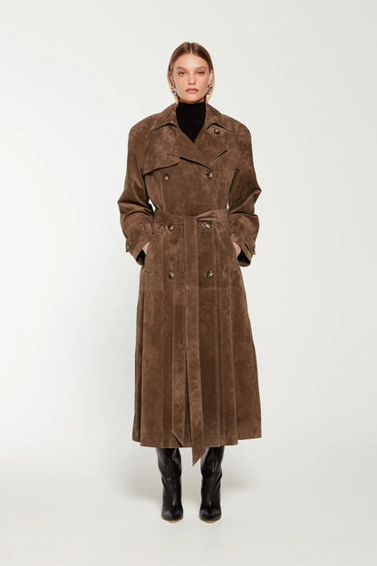 Sophie – Eleganter Trenchcoat aus Wildleder