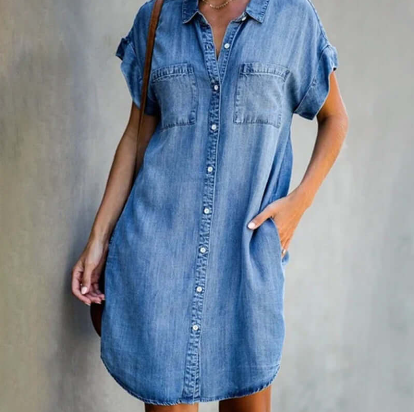 Vanna | Damen Sommerkleid im Jeans-Stil