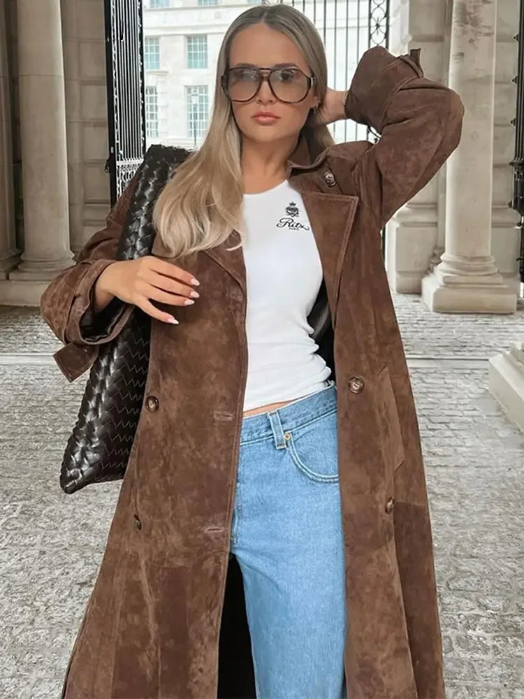 Sophie – Eleganter Trenchcoat aus Wildleder