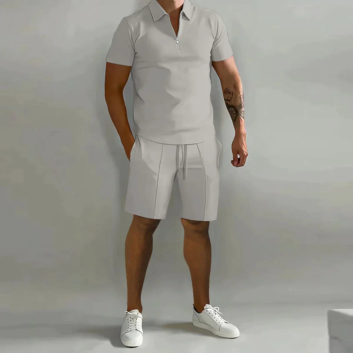 Marco Polo Set | Zip up Polo mit kurzen Ärmeln und kurzer Hose