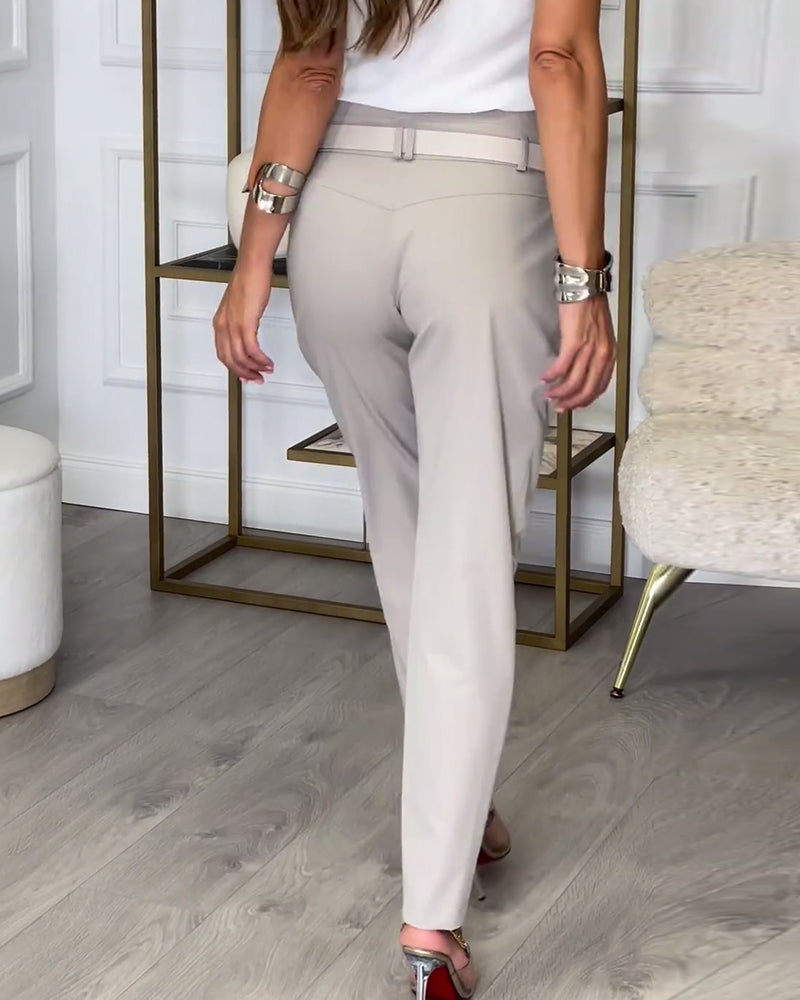 Cora - Elegante Wickelhose mit Gürtel