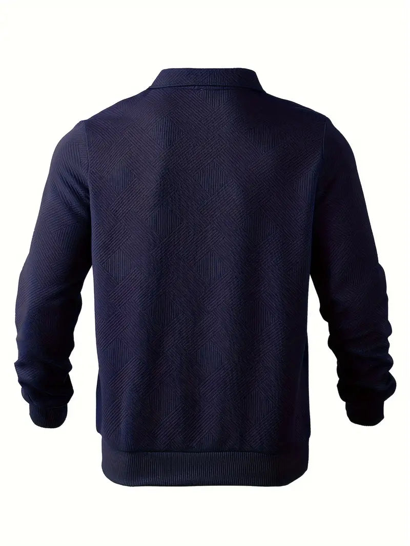 Niklas – Stilvoller Pullover mit Halbzip und Strukturmuster