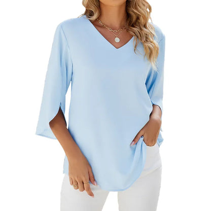 Sarah - Bluse mit V-Ausschnitt