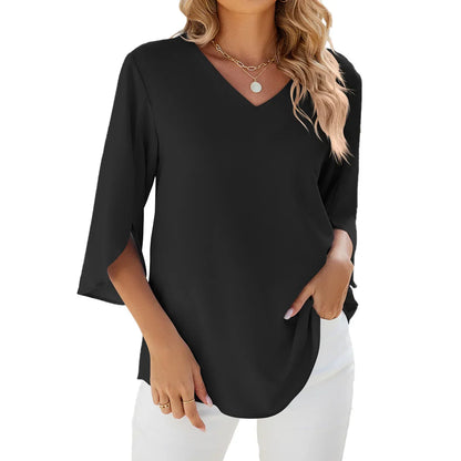 Sarah - Bluse mit V-Ausschnitt