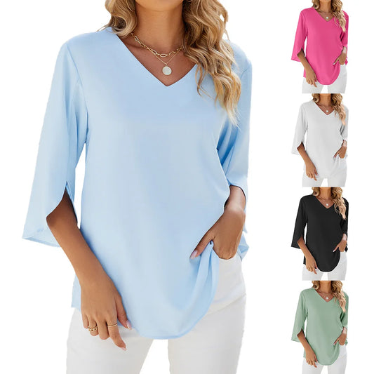 Sarah - Bluse mit V-Ausschnitt